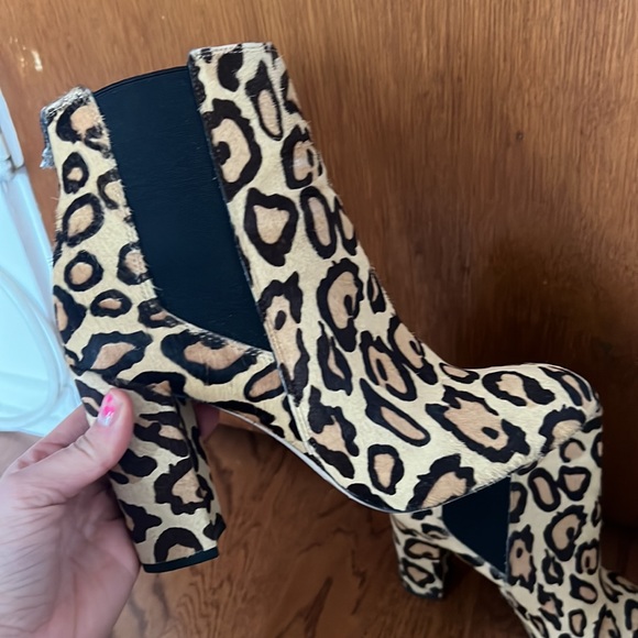 Leopard print fur heeled boots - Sam Edelman - Picture 2 of 4